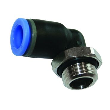 Push in fitting nickel plated brass-PBT elbow male BSPP(G) and metric